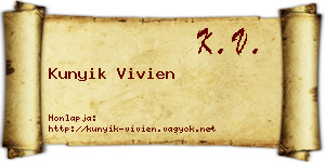 Kunyik Vivien névjegykártya